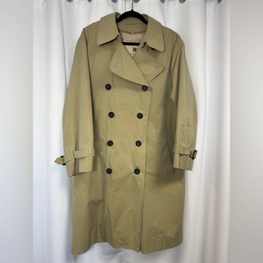 Burberry Khaki Double-Breasted Trench Coat